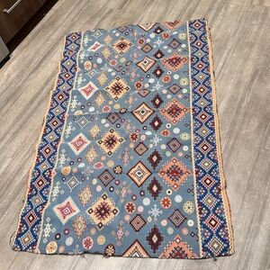 Tapestry Geometric Pattern of 56" x 36" Multi Colored Fabric